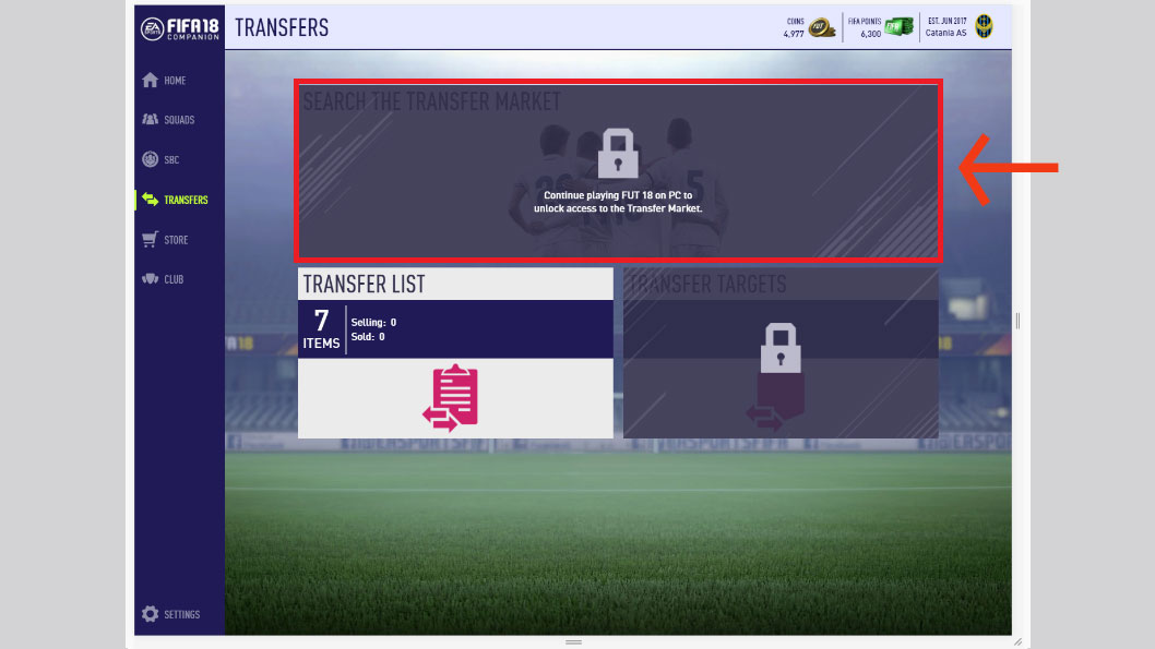 FIFA 19 - FUT Transfer Market access on Web and Companion Apps