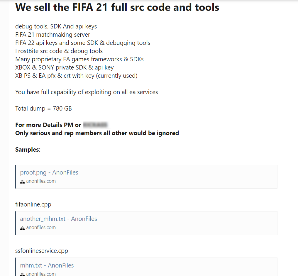 The Stolen Source Code For FIFA 21 Was Just Published Online